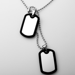 Comert cu ridicata din oțel inoxidabil colier cu pandantiv dublu din silicon