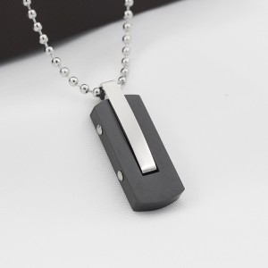 Comert cu ridicata colier pandantiv din oțel inoxidabil cu două tonuri