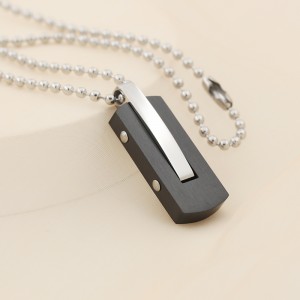 Comert cu ridicata colier pandantiv din oțel inoxidabil cu două tonuri