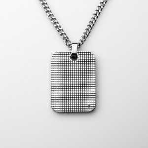 Scarless Steel Men\\\\\\\'s Envable Dog Tag Pendant cu colier cubic Zirconia Stone Fence model