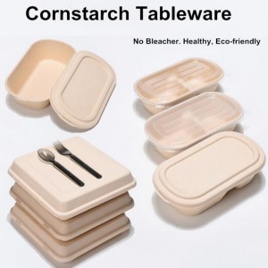 Bioegradable Food Packaging Cornamidon Packing Lunch Box Compotable Microwaveable Classhell Take Out Food Containers