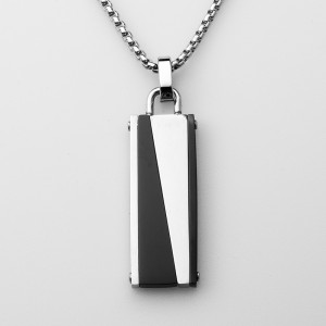Bijuteriile Mens Womens Stainless Steel Pendant Două-tone Black Plated Necklace Chain