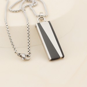 Bijuteriile Mens Womens Stainless Steel Pendant Două-tone Black Plated Necklace Chain
