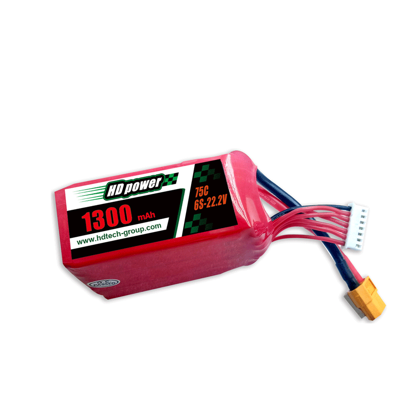 HD POWER 1300mAh 75C 6S 22.2V FPV Lipo baterie