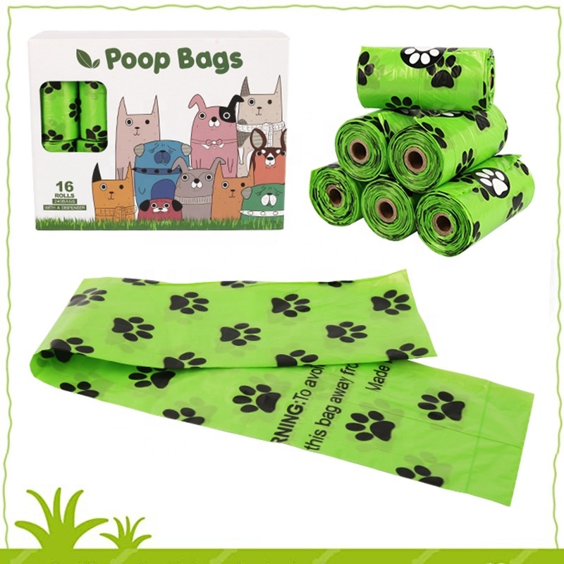 Pungă de deșeuri de câine 100% biodegradabilă Pungă de caca pentru câine compostabilă cu dozator