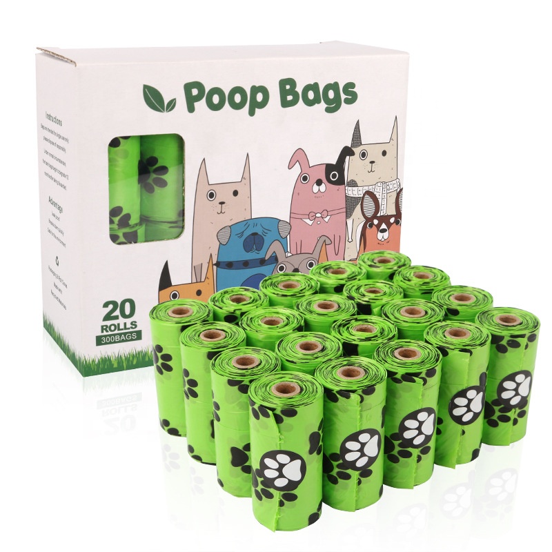 Pungă de deșeuri de câine 100% biodegradabilă Pungă de caca pentru câine compostabilă cu dozator