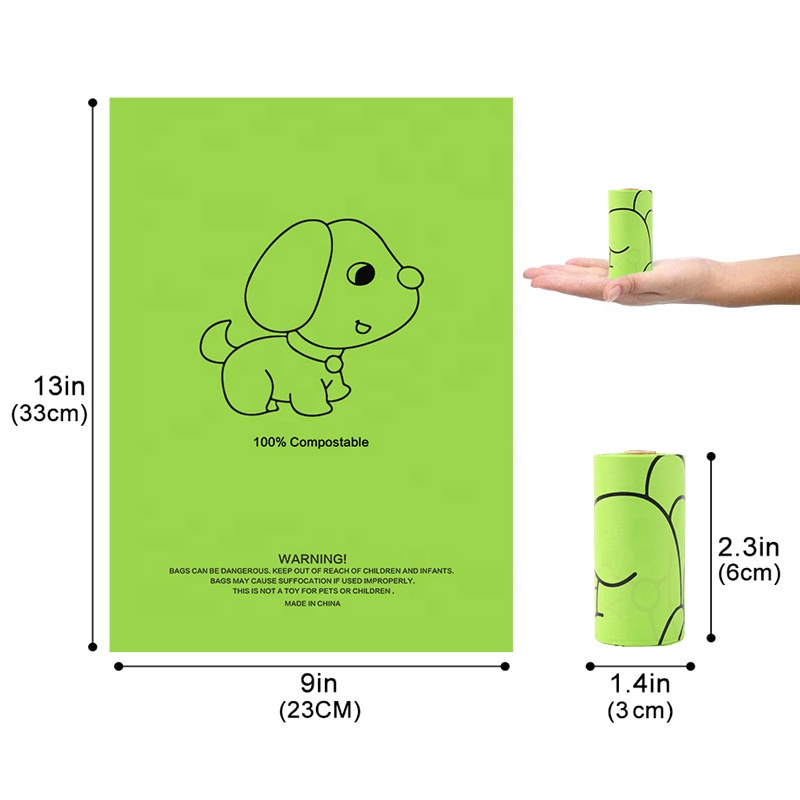 Saci biodegradabili de gunoi pentru animale de companie saci de rahat pentru câini compotabile de porumb Saci biodegradabili