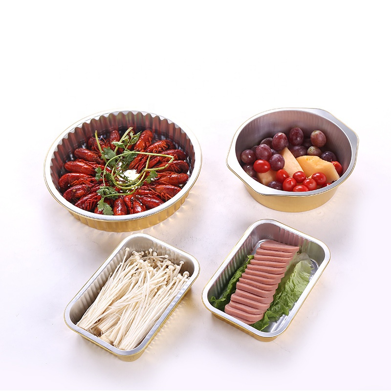 Container alimentar Utilizare folie de aluminiu cu capac de prânz Lid biodegradabil cu folie de aluminiu