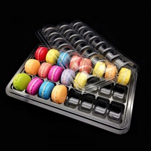 Dimensiuni personalizate cutie macarons 24 compartimente cutii de ambalare bomboane clare cutie blister