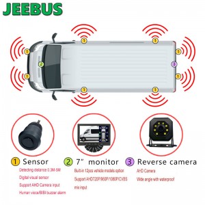 Sistem de monitorizare cu ultrasunete cu senzor de parcare vizual cu ridicata cu aparat de fotografiat invers Camper Van Camper 8 senzori Radar Detect Display digital