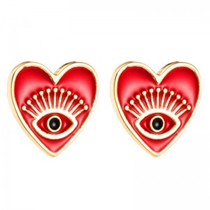 Amazon Cross-frontieră Cercei Femeie europeană și americană Moda bijuterii Angel Ochii Cercei Cupru Ins cercetări în formă de inimă