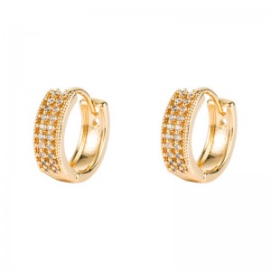 Cercei 2021 New Trendy Gold Small Cercei Ear Ring Inel Cupru Inalid Zircon Femeie ureche cataramă Temperament Coreeană Simplitate