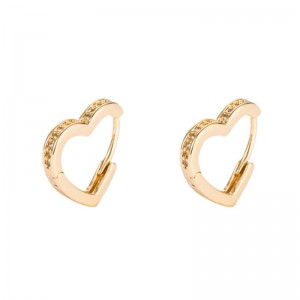 in cercei de moda coreeni de origine transfrontalieră din alamă cu micro-încrustat zircon cercei de sex feminin european și american Temperament în formă de inima mici cercei