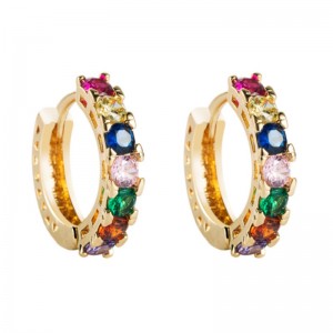 Coreeană de bijuterii de modă din alamă Micro-Inlaid Zircon Cercei Femei INS Temperament european și american Cercei în formă de Cercei sălbatice Cercei cu ridicata