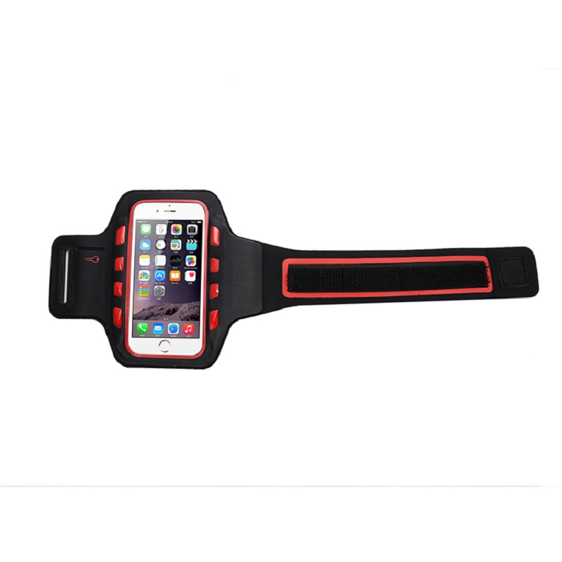Știri Logo de design promoțional Silk-tipărit LED Sport Braț Arm Bandă Lumină Protecție telefon mobil Arband pentru iPhone 6- 4.7 inch