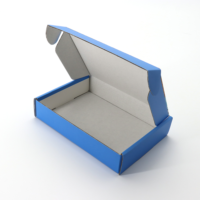 Tuck Abonament Ambalaj de pantofi Imprimare Culoare ondulată Hârtie Transport albastru Custom Logo Mailer Box