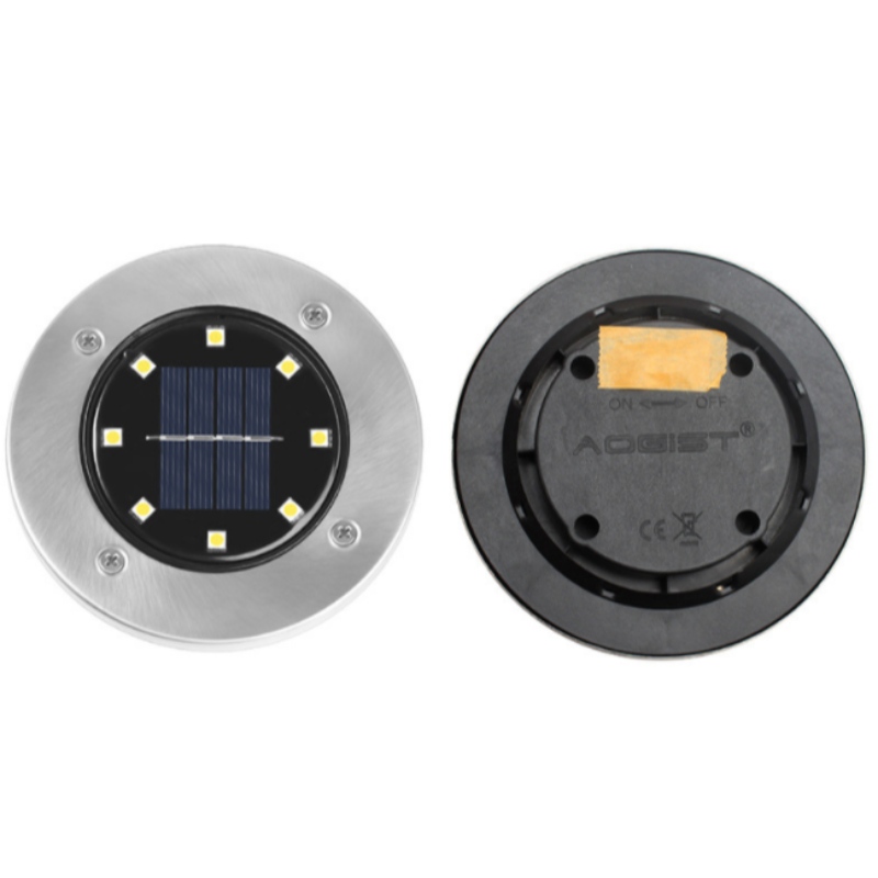 Impermeabil 8 LED IP65 Solar Powered Substance Lampa de parcare în aer liber Peluză Pathway Grădină LED Solar Lumini cu inducție