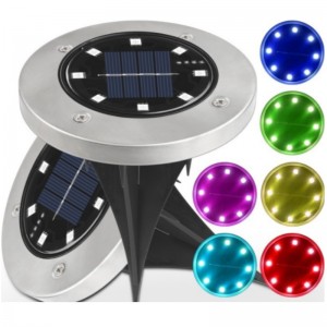 Impermeabil 8 LED IP65 Solar Powered Substance Lampa de parcare în aer liber Peluză Pathway Grădină LED Solar Lumini cu inducție
