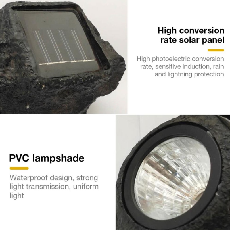 LED-uri cu LED-uri în aer liber 4 LED Solar Peisaj Stone Garden Lawn Light