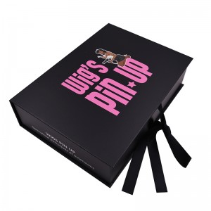 Făcile de păr Ambalaje Pungi de extensie cu Satin Wave Wave Cutie de depozitare cadou cu închidere cu panglică pentru accesorii peruci