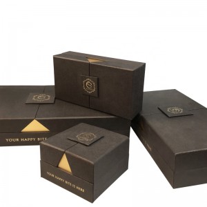 En-gros personalizat de luxnegru chocolate box ambalaj pentru cutie cadou