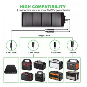 Portable pliante de încărcare a panoului solar 60W 18V pentru încărcarea telefonului mobil Camping