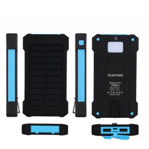 Solar Power Bank Dual USB Power Bank 20000MAH Încărcătorul bateriei impermeabile Panou solar portabil extern cu lumină LED