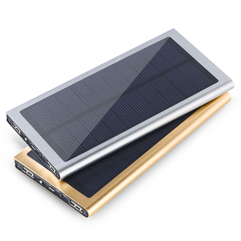 Personalizați logo Ultra subțire portabil Încărcător extern extern Dual USB impermeabil Solar Bank 20000mah