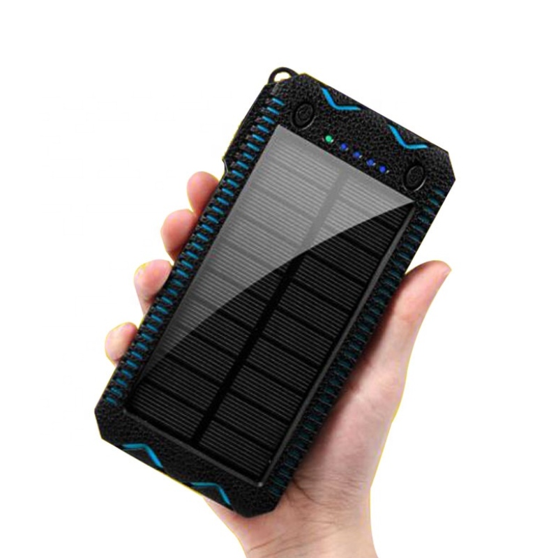 Încărcător solar impermeabil Banca bateriei Solar Power Bank 10000 Mah Powerbank Portabil cu LED-uri LED LED în aer liber