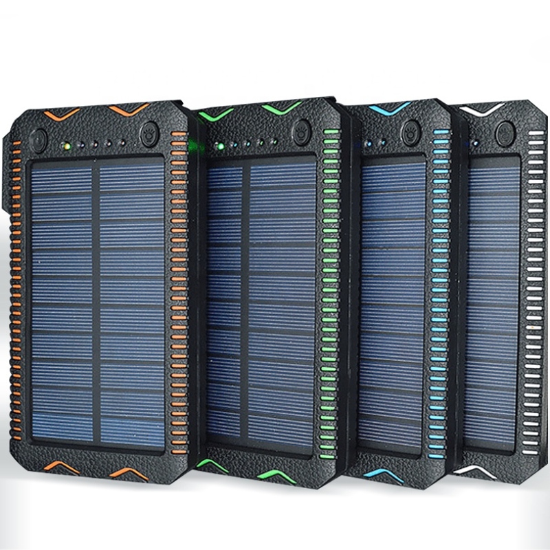 Încărcător solar impermeabil Banca bateriei Solar Power Bank 10000 Mah Powerbank Portabil cu LED-uri LED LED în aer liber