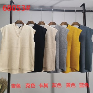 Tidal moda simplă petrecere de petrecere a timpului liber Joker de bază de tricotat mic V-gât 68053#