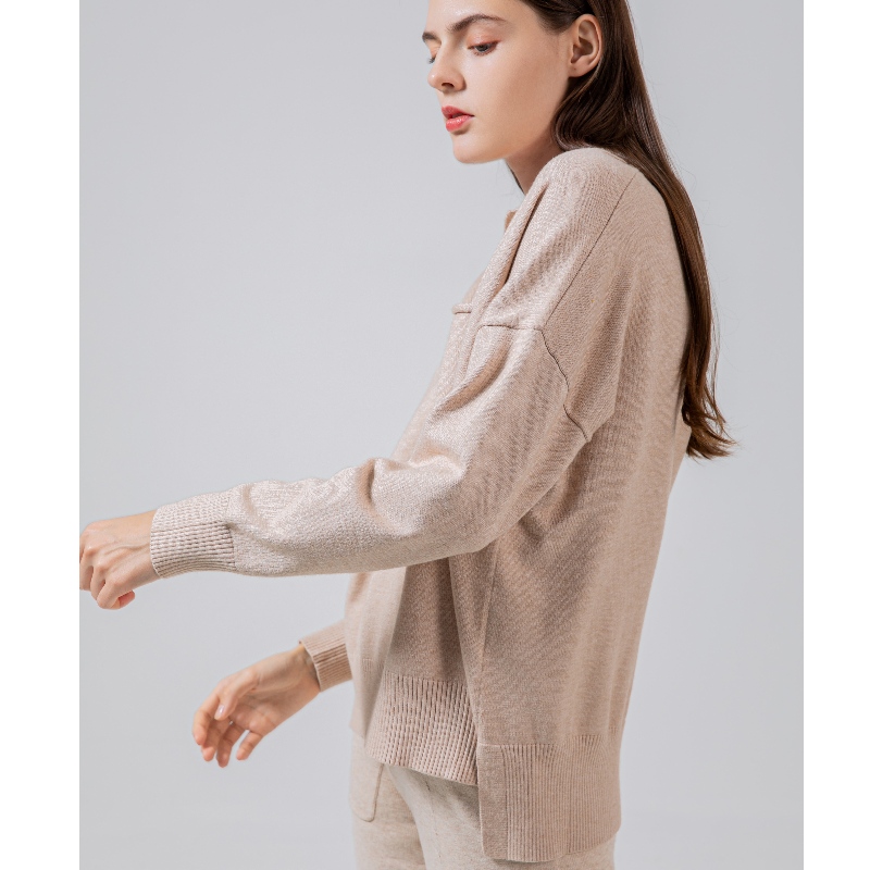 Tendința la modă simplă petrecere de petrecere a timpului liber Joker Basic Lapel Knit Jacket 68057#