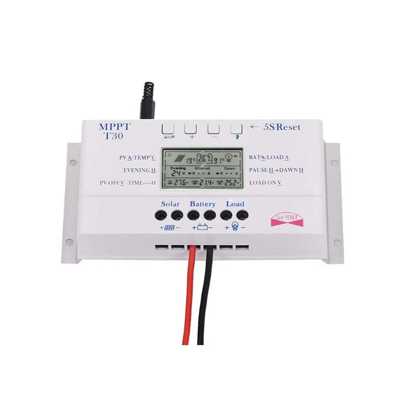 MPPT T30 30A Controler de încărcare solară 5V Încărcător USB 12V 24V Auto Panou solar Baterie LCD Afișaj Regulator încărcător