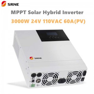 SRNE 3000W all-in-one MPPT Invertor solar Hybrid 24V 110Vac pur sinusoidale Pure Max 100V 60A 50Hz 60Hz Invertor de încărcare în afara gridului