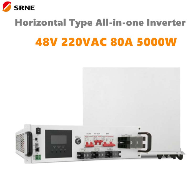 SRNE 5000W all-in-one MPPT Hybrid Solar Invertor Invertor orizontal 48V 220VAC PURE SINE WAVE 80A MAX PV 145V OFF-GRID INVERTER