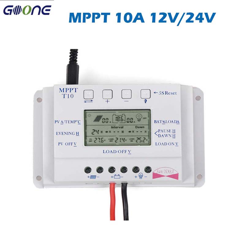 PWM 20A 10A Controlor de reglare a panoului solar T10 T20 12V 24V Afișare automată Afișare Afișare LCD și cronometru dual