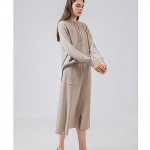 Casual Lână Knit Twoodie din două piese Set 69027#