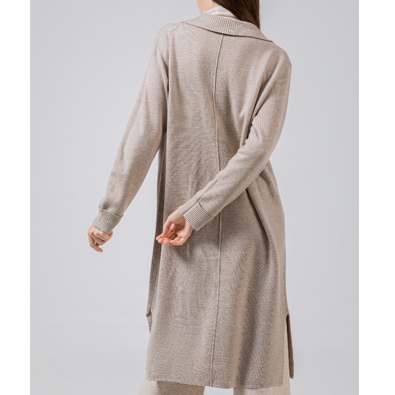 Modă Casual Knit Long Cardigan cu lână Lopels 69035#