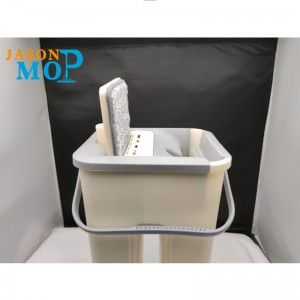 JASON NEW Fibre din oțel inoxidabil tijă auto-extrudare mop plat cu găleată magic ă de dimensiuni mici