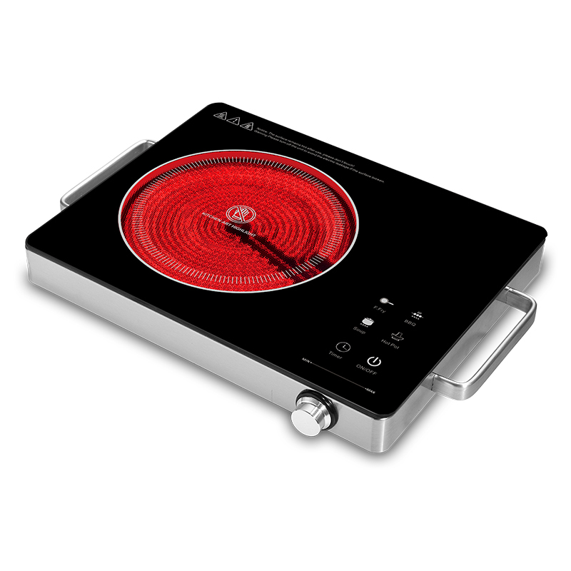 A13A Plate electrice portabile, 1200W cu infraroșu cu infraroșu cu infraroșu pentru bucatarie Camping RV Birou, Placi de sticla ceramica