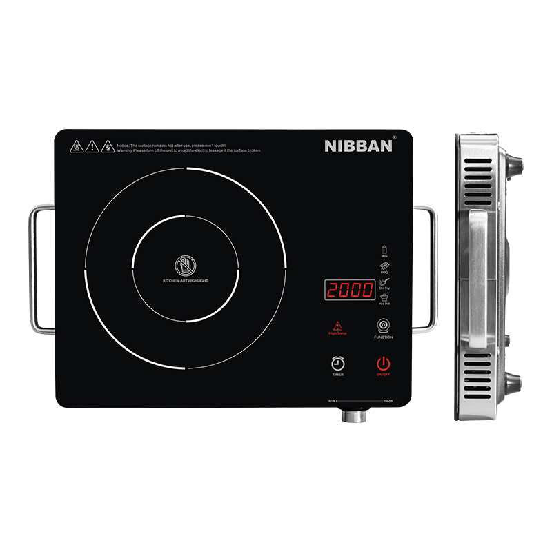 A13A Plate electrice portabile, 1200W cu infraroșu cu infraroșu cu infraroșu pentru bucatarie Camping RV Birou, Placi de sticla ceramica