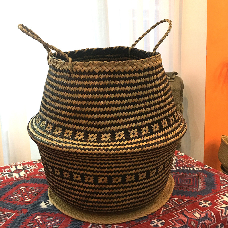 Coșul decorativ rotund acvaticnegru