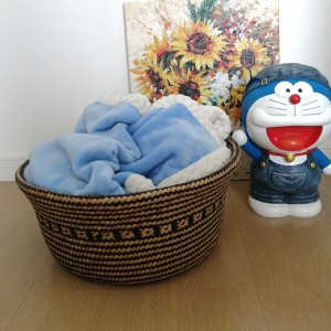 Coșul decorativ rotund acvaticnegru