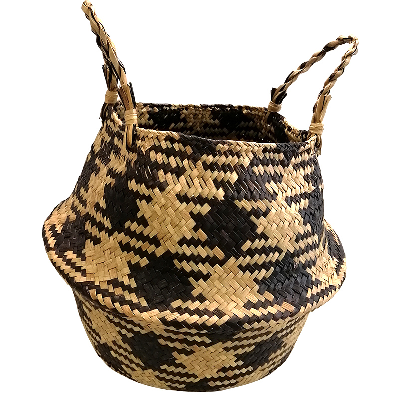 Coș denavigație manuală Coș de depozitare Wicker Rattan Garden Garden FlowerPot Collar model de flori coș de flori