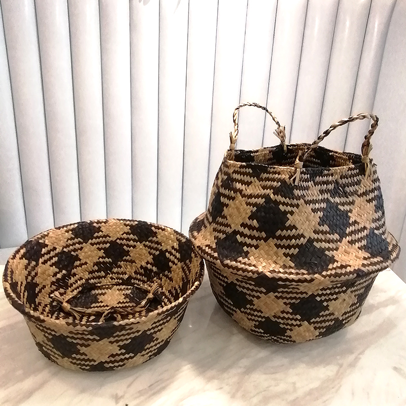 Coș denavigație manuală Coș de depozitare Wicker Rattan Garden Garden FlowerPot Collar model de flori coș de flori