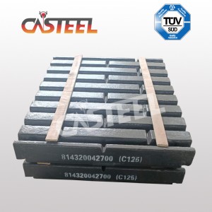 Materialul de înaltă mangan C125 Chrome purtând piese de schimb fixe plăcuța maxilarului