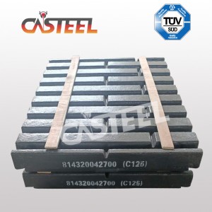 Materialul de înaltă mangan C125 Chrome purtând piese de schimb fixe plăcuța maxilarului