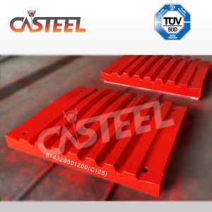 Materialul de înaltă mangan C125 Chrome purtând piese de schimb fixe plăcuța maxilarului