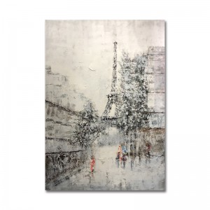 Produsnou pictat manual de lucru artistic modern abstract stil perete Eiffel decorare ulei pictura