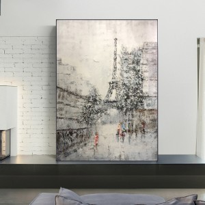 Produsnou pictat manual de lucru artistic modern abstract stil perete Eiffel decorare ulei pictura